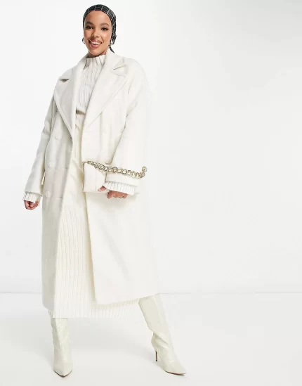 River Island oversized coat in cream